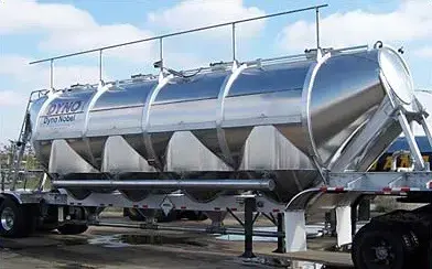 Putting handrail up on tanker trailer